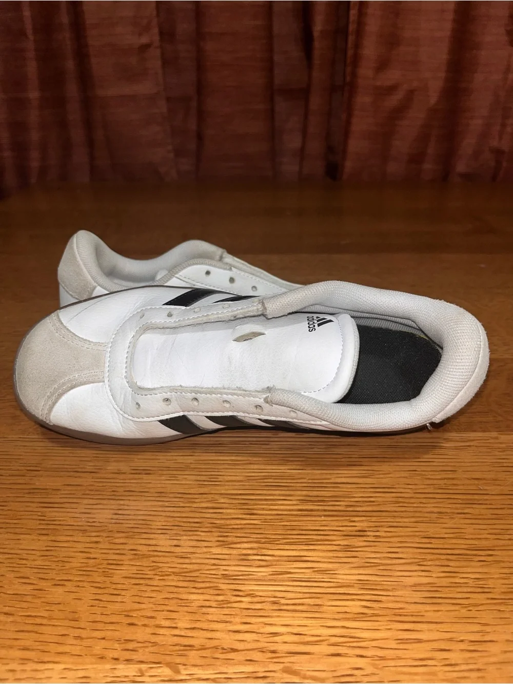 Adidas Mens VL Court 3.0 ID9062 White Black Brown Sneaker Shoes Size 4